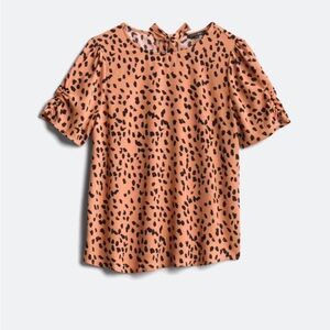 Papermoon Peach and Black Leopard Print Top